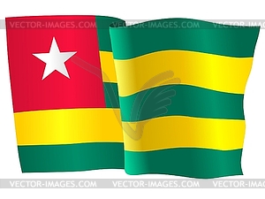 Waving flag of Togo - vector clipart