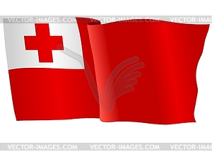 Waving flag of Tonga - vector clip art