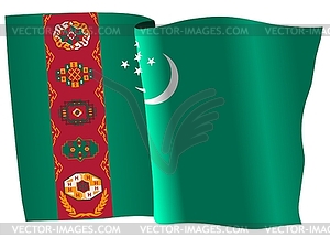 Waving flag of Turkmenistan - vector image
