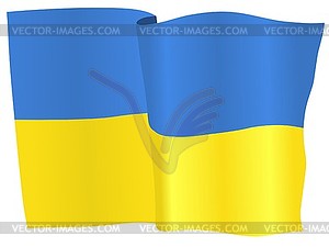 Waving flag of Ukraine - vector image