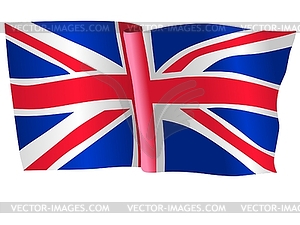 Waving flag of Union Kingdom - vector clipart