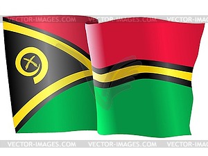 Развевающийся флаг Вануату - стоковый клипарт