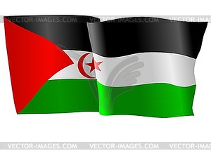 Waving flag of Western Sahara - vector clipart / vector image