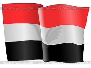 Waving flag of Yemen - vector image