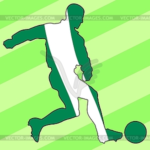 Футбол цвета Нигерии - графика в векторном формате