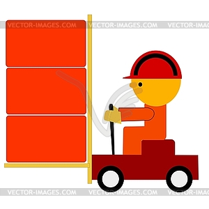 Worker trolley - vector clip art