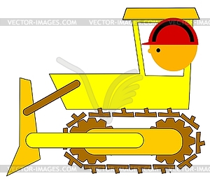 Bulldozer driver - vector image