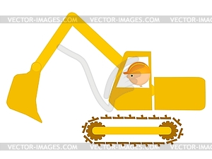 Shovel man - vector clip art