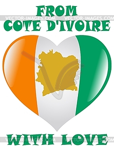 From Cote d'Ivoire with love - vector clipart