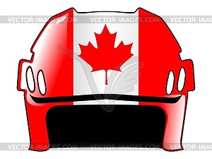 Hockey helmet in colors of Canada - vector clipart
