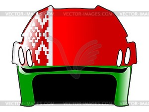 Хоккейный шлем в цветах Беларусь - векторный клипарт Royalty-Free