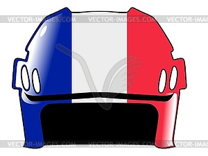Хоккейный шлем в цвета Франции - клипарт в векторе