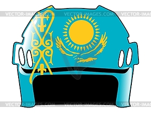 Hockey helmet in colors of Kazakhstan - vector image