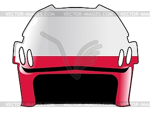 Хоккейный шлем в цветах Польши - векторный клипарт / векторное изображение