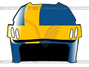 Hockey helmet in colors of Sweden - vector clipart