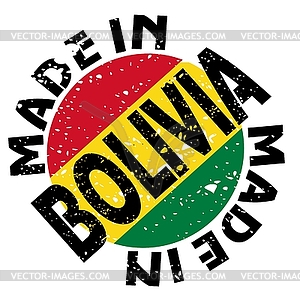 Label Made in Bolivia - royalty-free vector image