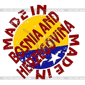 Label Made in Bosnia and Herzegovina - vector clipart