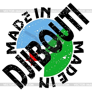 Label Made in Djibouti - vector image