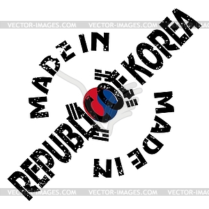 Label Made in South Korea - vector clip art