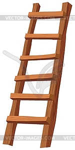 Wooden ladder - vector image