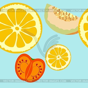 Seamless background with fruits - vector clip art