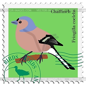 Stamp with bird - stock vector clipart
