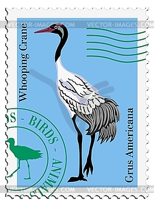 Stamp with bird - vector image