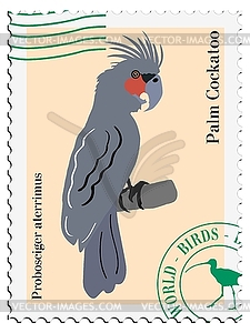 Stamp with parrot - vector image