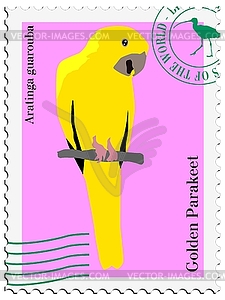 Stamp with bird - vector clip art