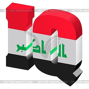 Internet top-level domain of Iraq - vector clip art