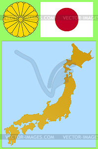 National attributes of Japan - vector clipart