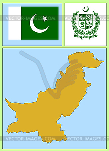 National attributes of Pakistan - vector clip art