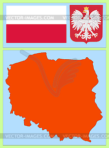 National attributes of Poland - vector image