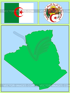 National attributes of Algeria - vector clipart