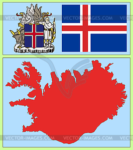 National attributes of Iceland - vector EPS clipart