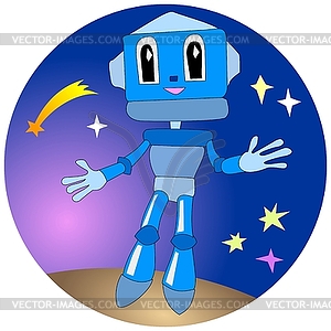 Happy robot - vector clipart