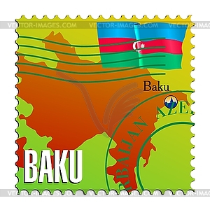 Baku - capital of Azerbaijan - vector clipart