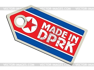 Label Made in North Korea - vector clipart