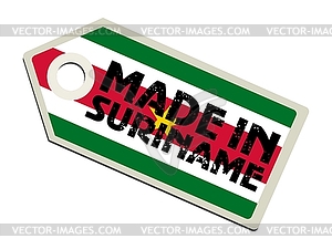 Label Made in Suriname - vector image