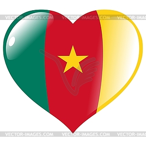 Heart with flag of Cameroon - vector clipart