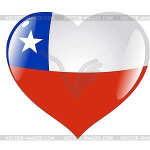 Heart with flag of Chile - vector clipart