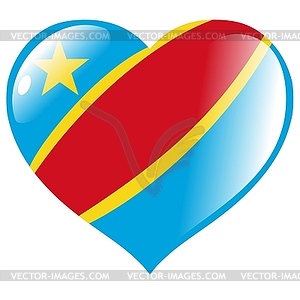 Heart with flag of Congo - vector image