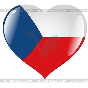 Heart with flag of Czech Republic - vector clip art