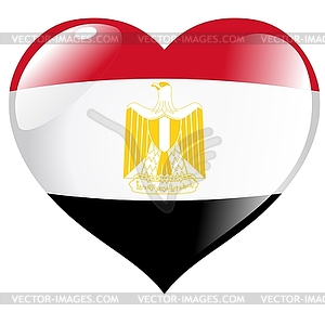 Heart with flag of Egypt - vector clipart