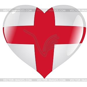 Heart with flag of England - vector image