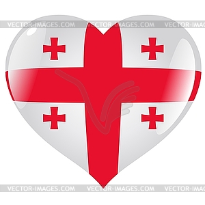 Heart with flag of Georgia - vector clip art