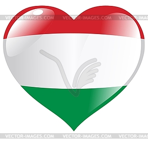 Heart with flag of Hungary - vector image