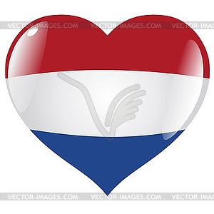 Heart with flag of Netherlands - vector clip art