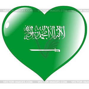 Heart with flag of Saudi Arabia - color vector clipart