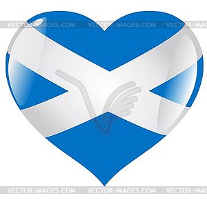 Сердце с флагом Шотландии - векторная графика